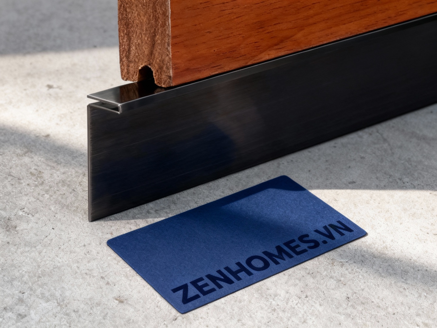 Len chân tường inox dạng âm tường