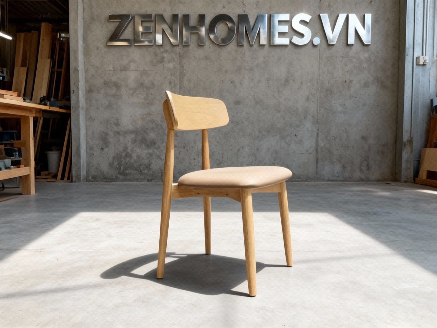 Ghế gỗ cafe sản xuất tại xưởng nội thất Zenhomes