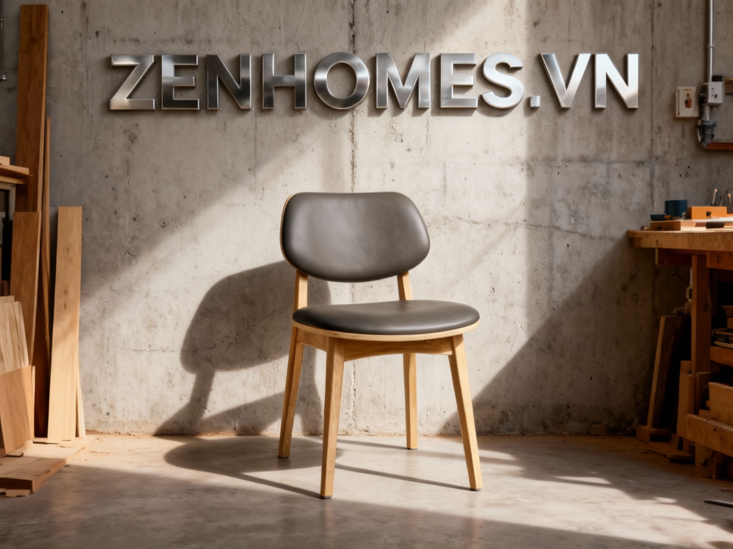 Ghế gỗ cafe sản xuất tại xưởng nội thất Zenhomes