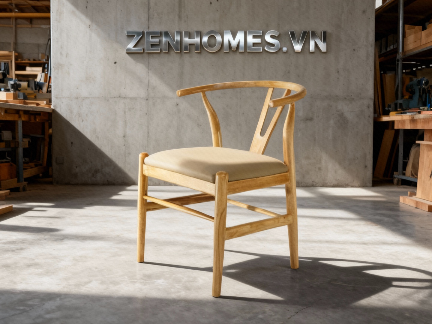 Ghế gỗ cafe sản xuất tại xưởng nội thất Zenhomes