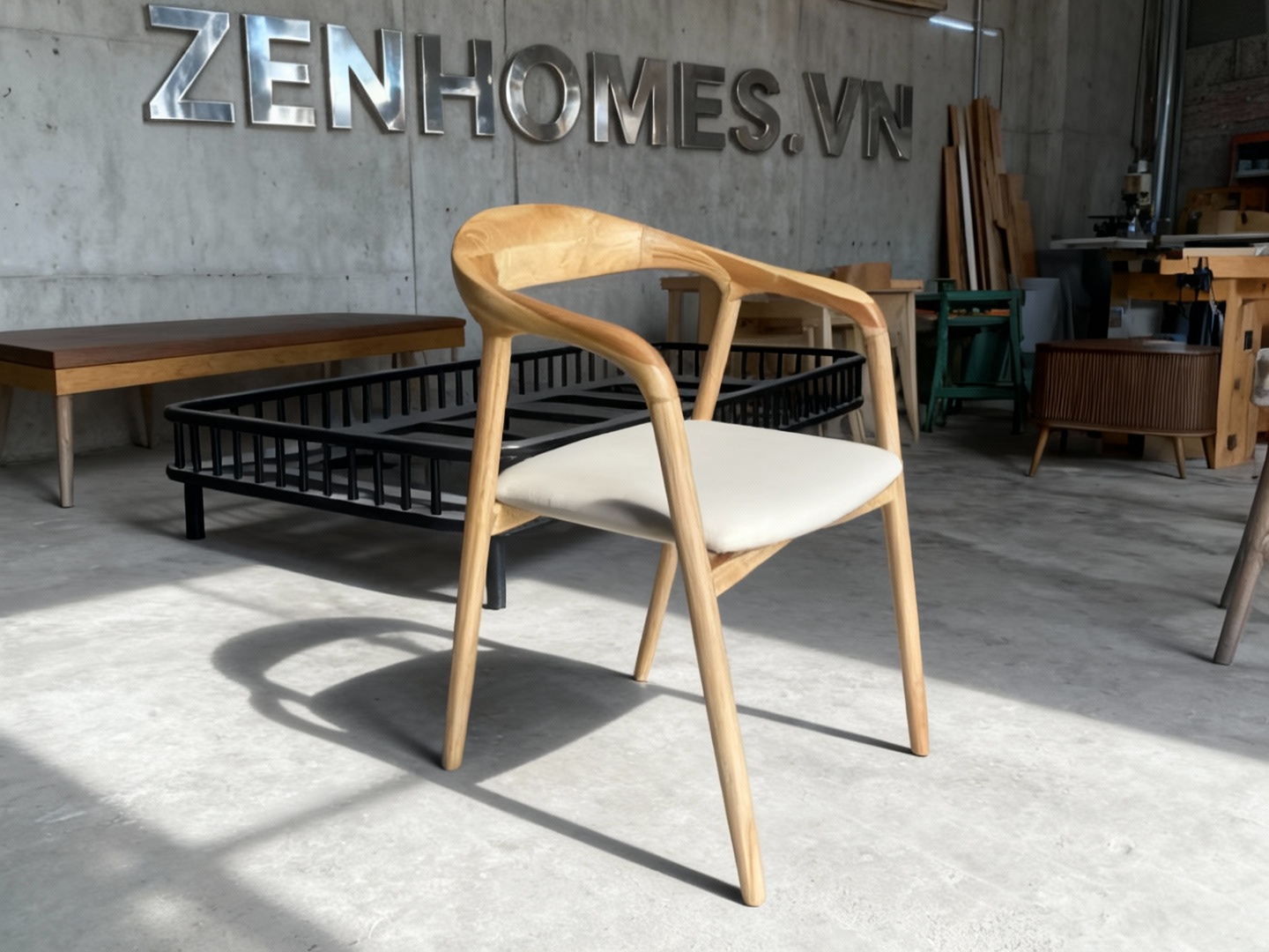 Ghế gỗ cafe sản xuất tại xưởng nội thất Zenhomes
