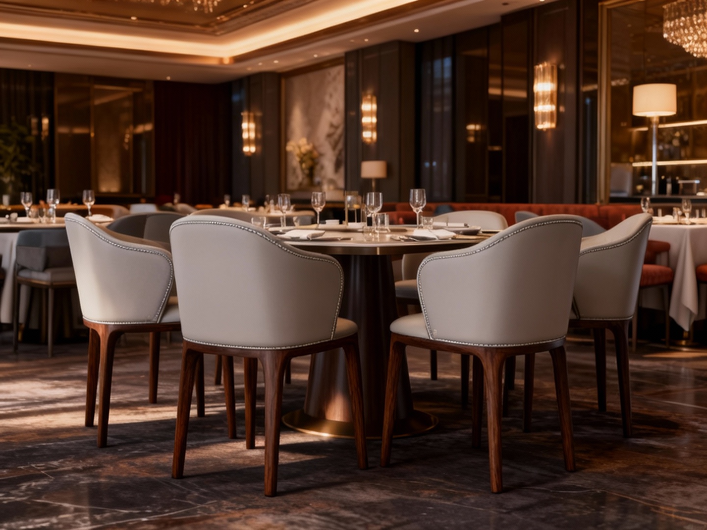 Ghế ăn cao cấp gỗ Walnut Busnelli