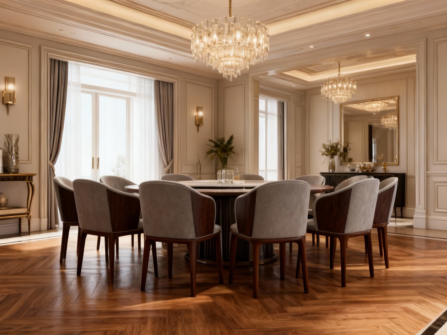 Ghế ăn cao cấp gỗ Walnut Busnelli