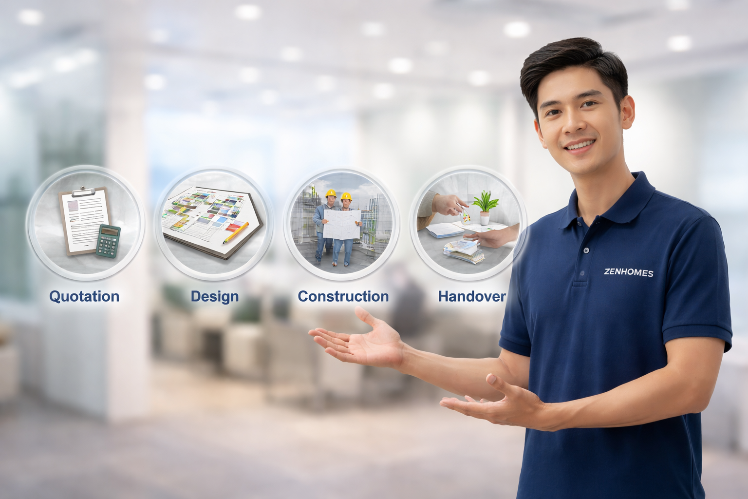 Thiết kế thi công nội thất văn phòng trọn gói tại Zenhomes - Zenhomes