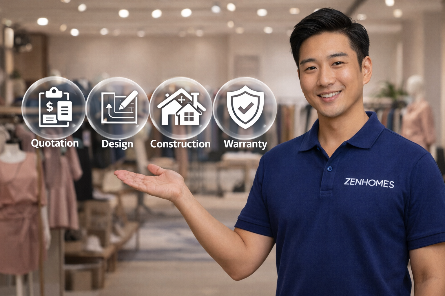 Thiết kế thi công showroom trọn gói tại Zenhomes Thiết kế thi công showroom trọn gói zenhomes