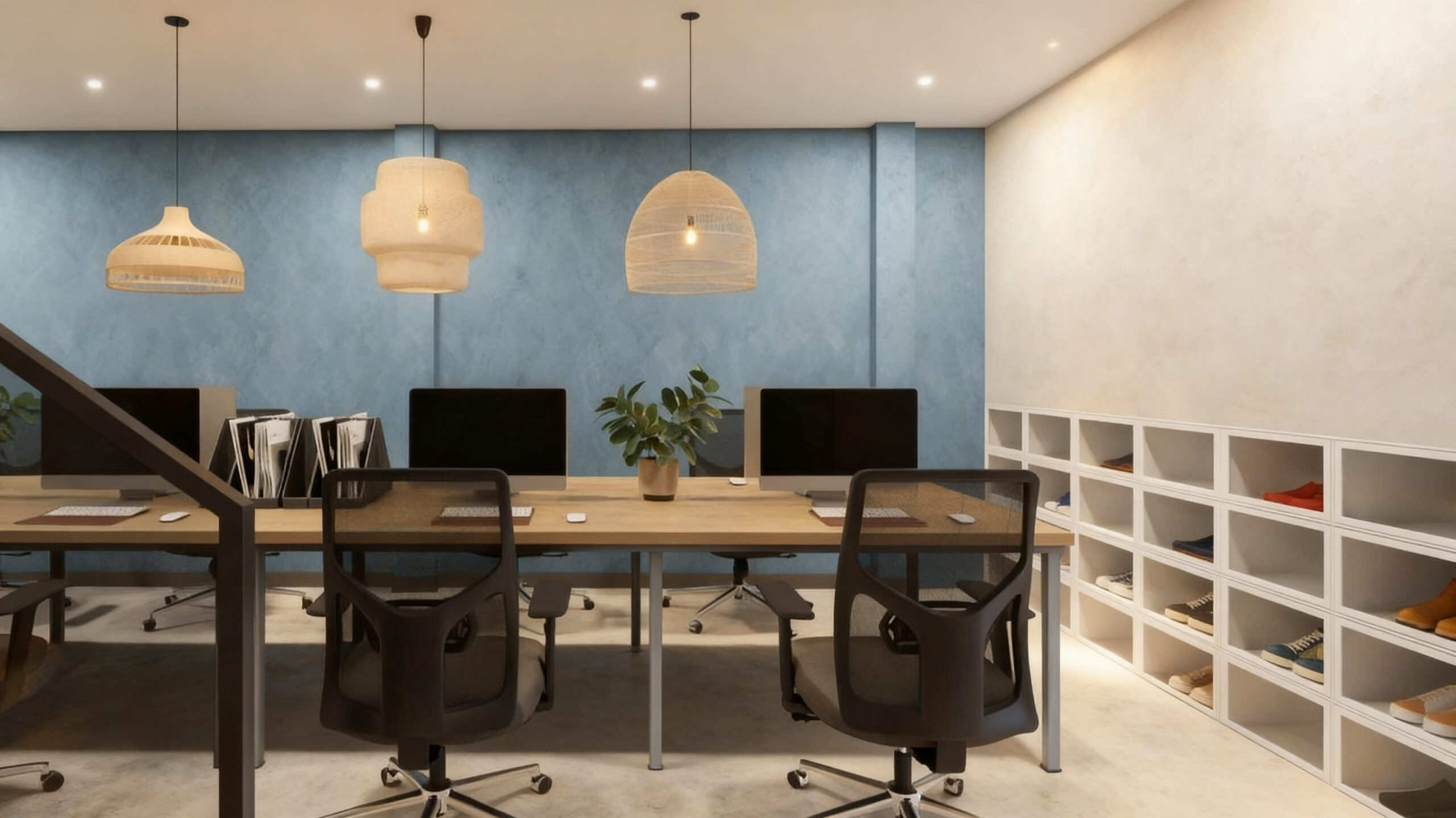 thiết kế thi công nội thất văn phòng motix cụm bàn làm việc