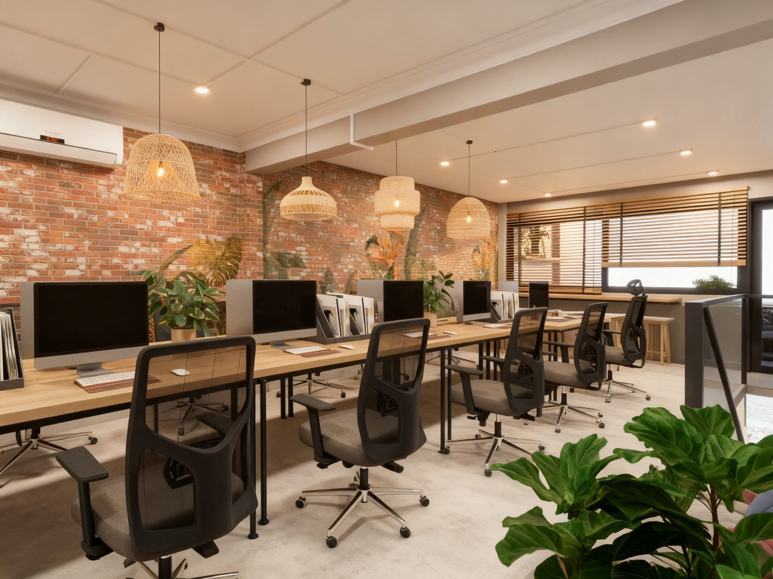 Thiết kế thi công nội thất văn phòng Motix thiết kế thi công nội thất văn phòng motix phong cách tropical