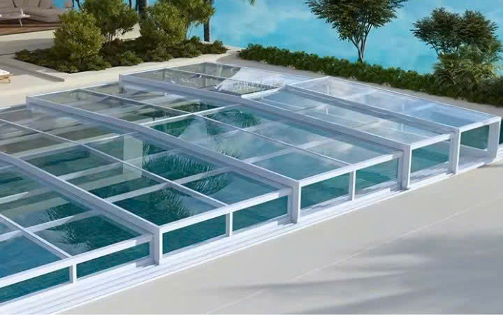 Mái kính xếp lớp tự động