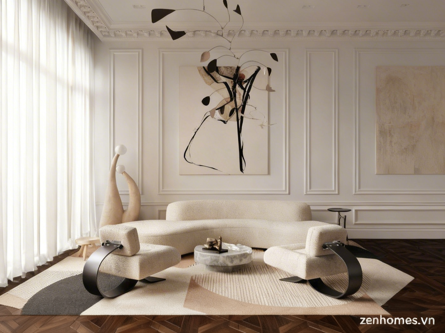 Mẫu thiết kế nội thất biệt thự phong cách Art Deco nghệ thuật trang trí