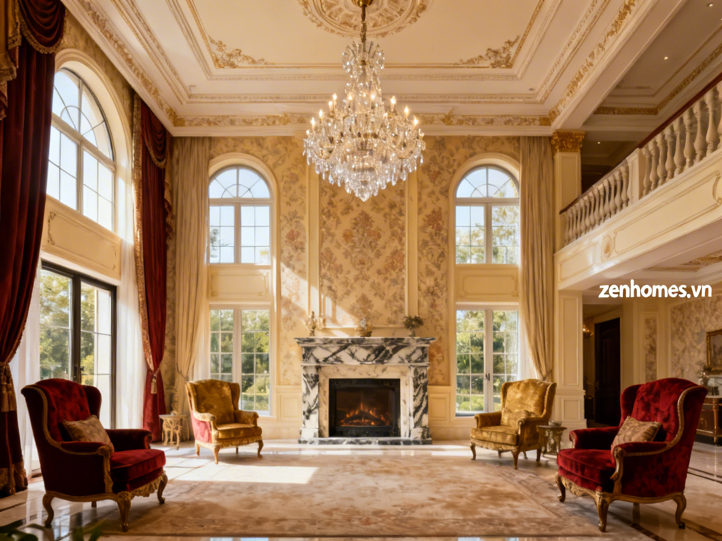 Mẫu thiết kế nội thất biệt thự phong cách Classical European châu Âu cổ điển