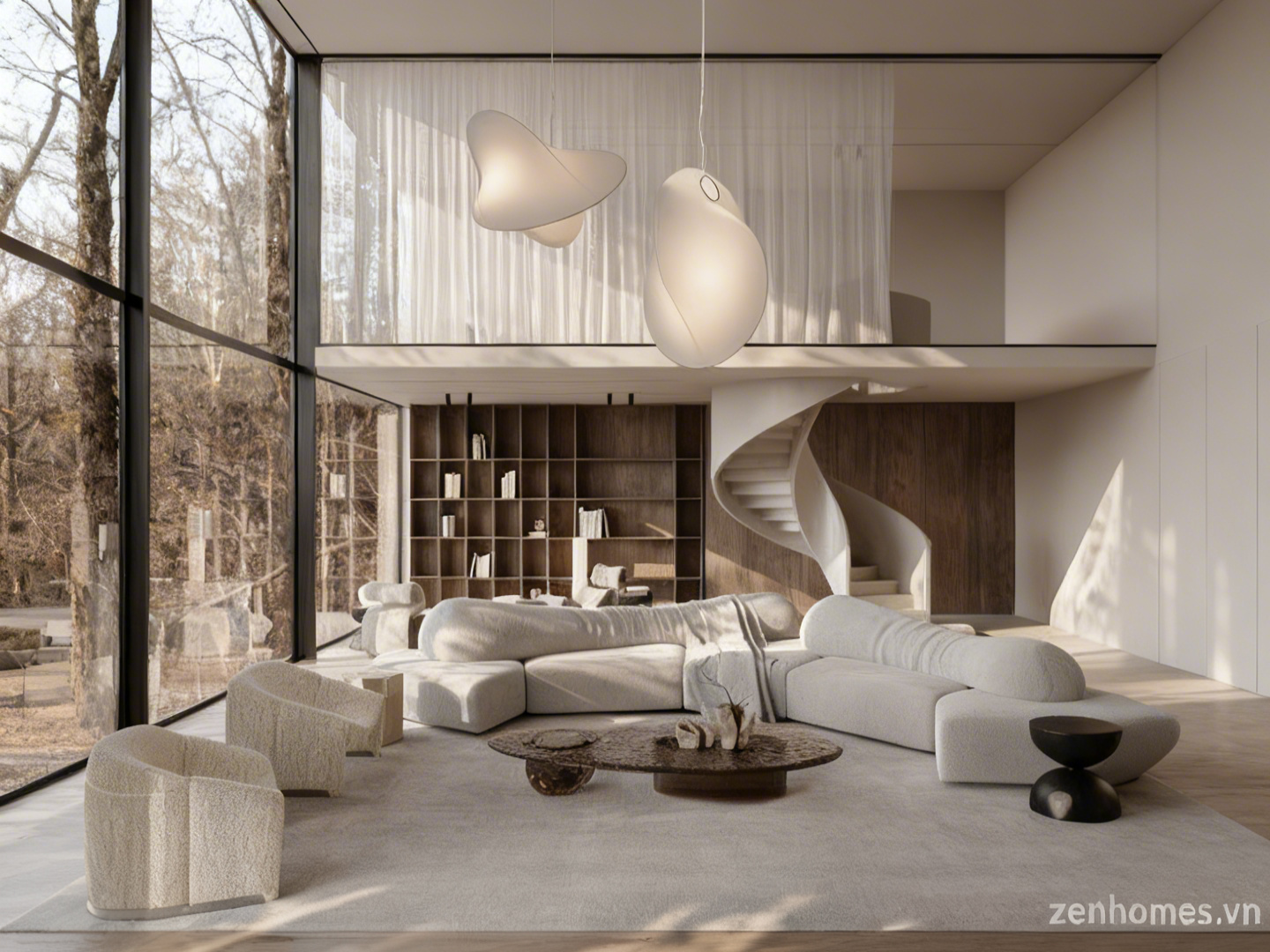 Mẫu thiết kế nội thất biệt thự phong cách đương đại tinh tế