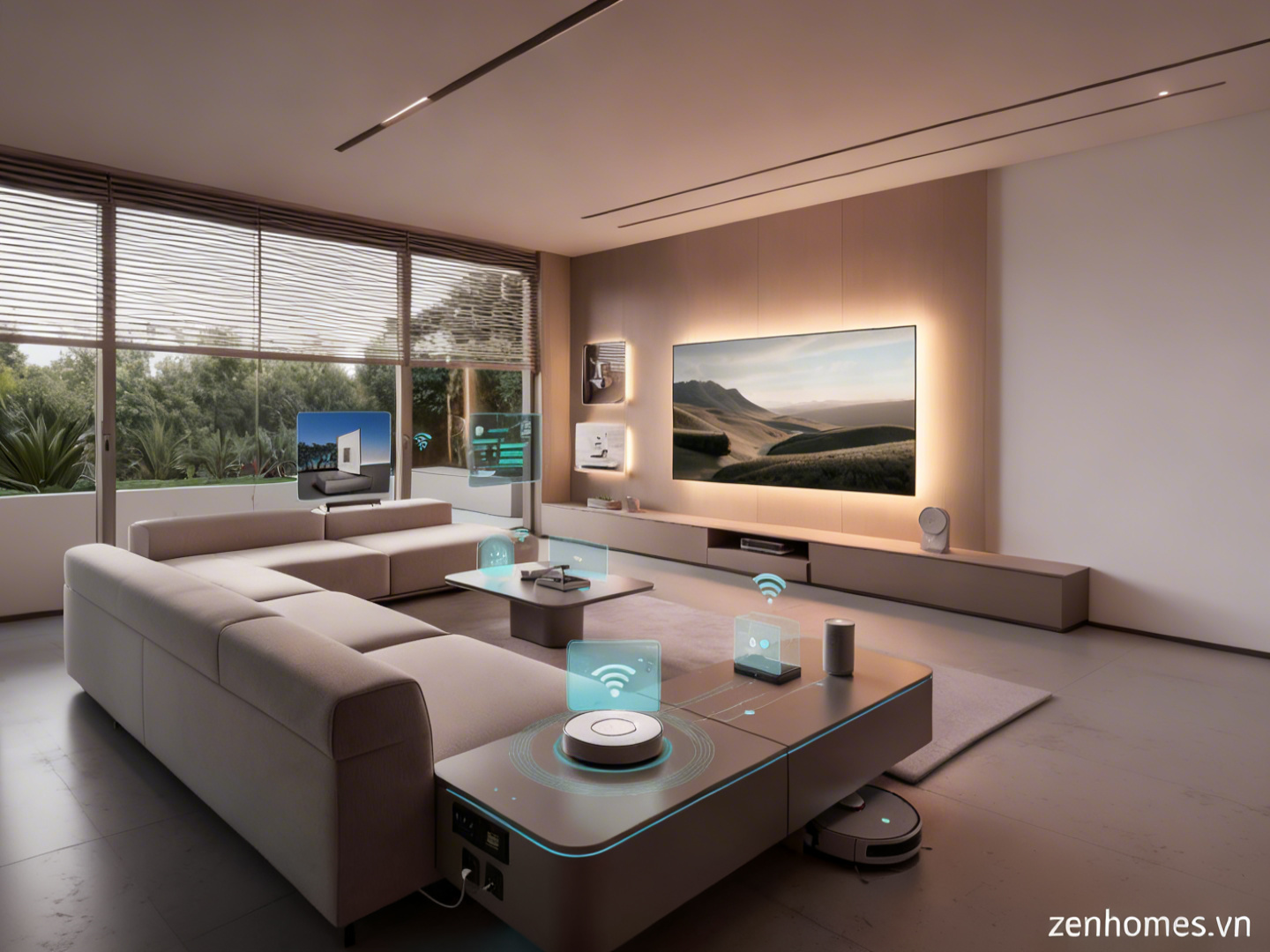 Mẫu thiết kế nội thất biệt thự phong cách High-tech công nghệ cao hiện đại