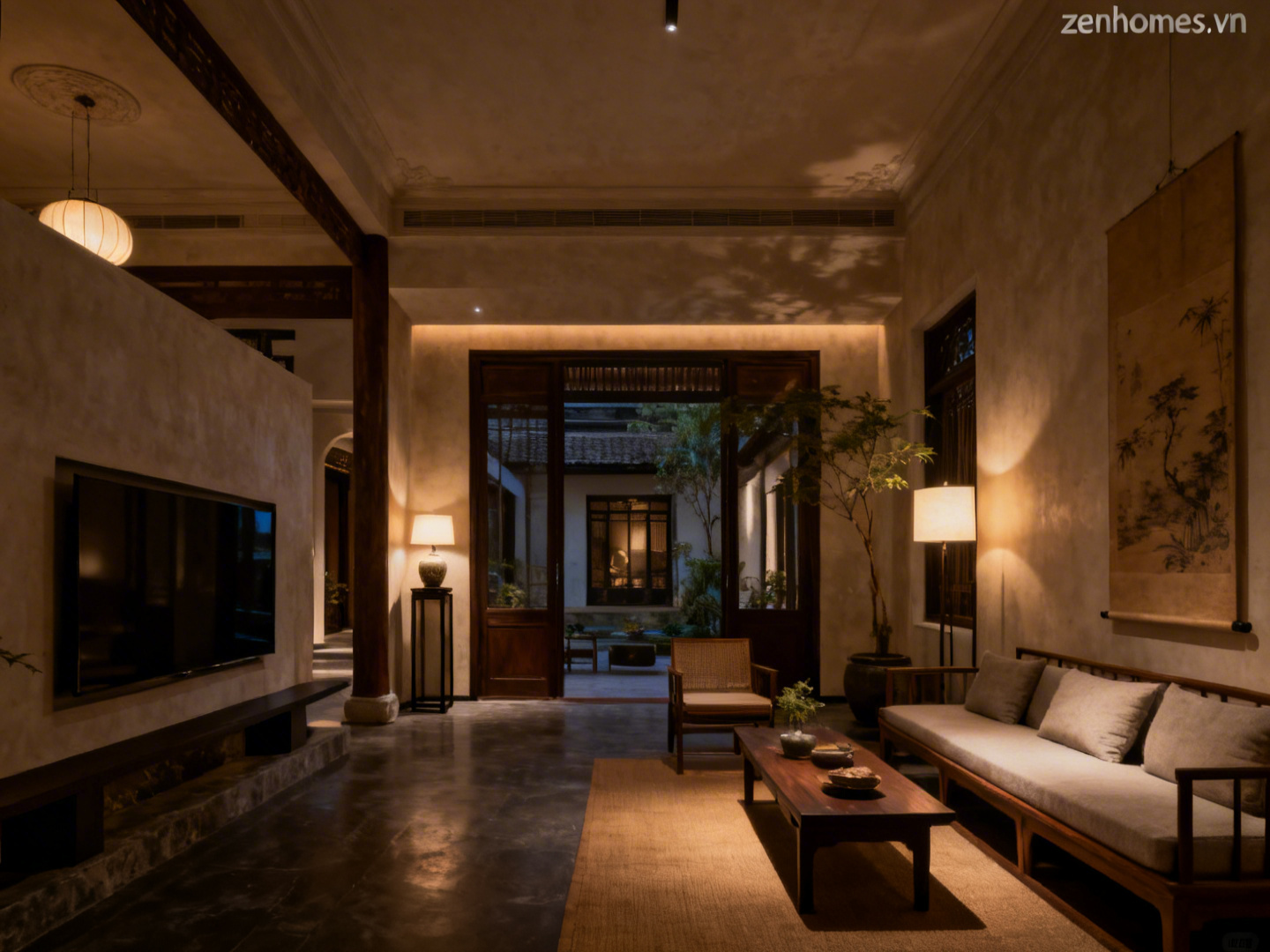 Mẫu thiết kế nội thất biệt thự phong cách Indochine Đông Dương sang trọng