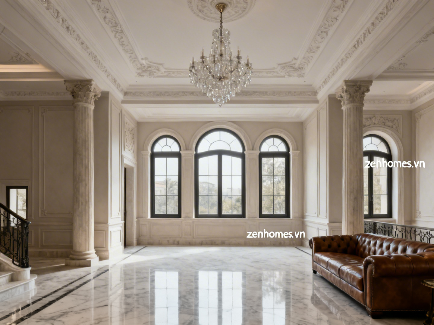 Mẫu thiết kế nội thất biệt thự phong cách Italianate Ý cổ điển