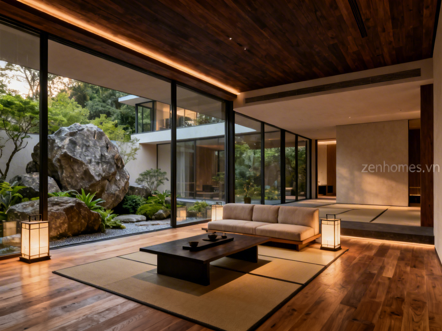 Mẫu thiết kế nội thất biệt thự phong cách Zen thiền tối giản