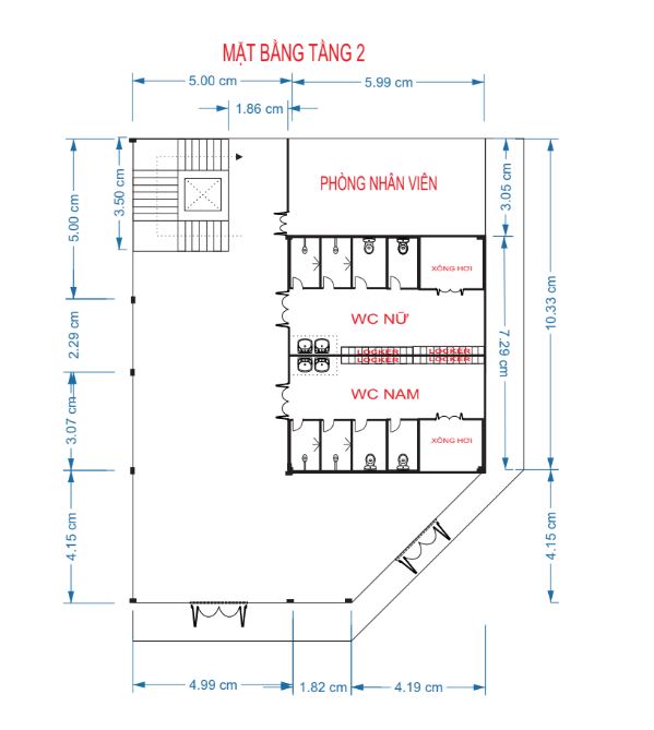 setup phòng gym 1 tỷ - mặt bằng-mb tầng 2