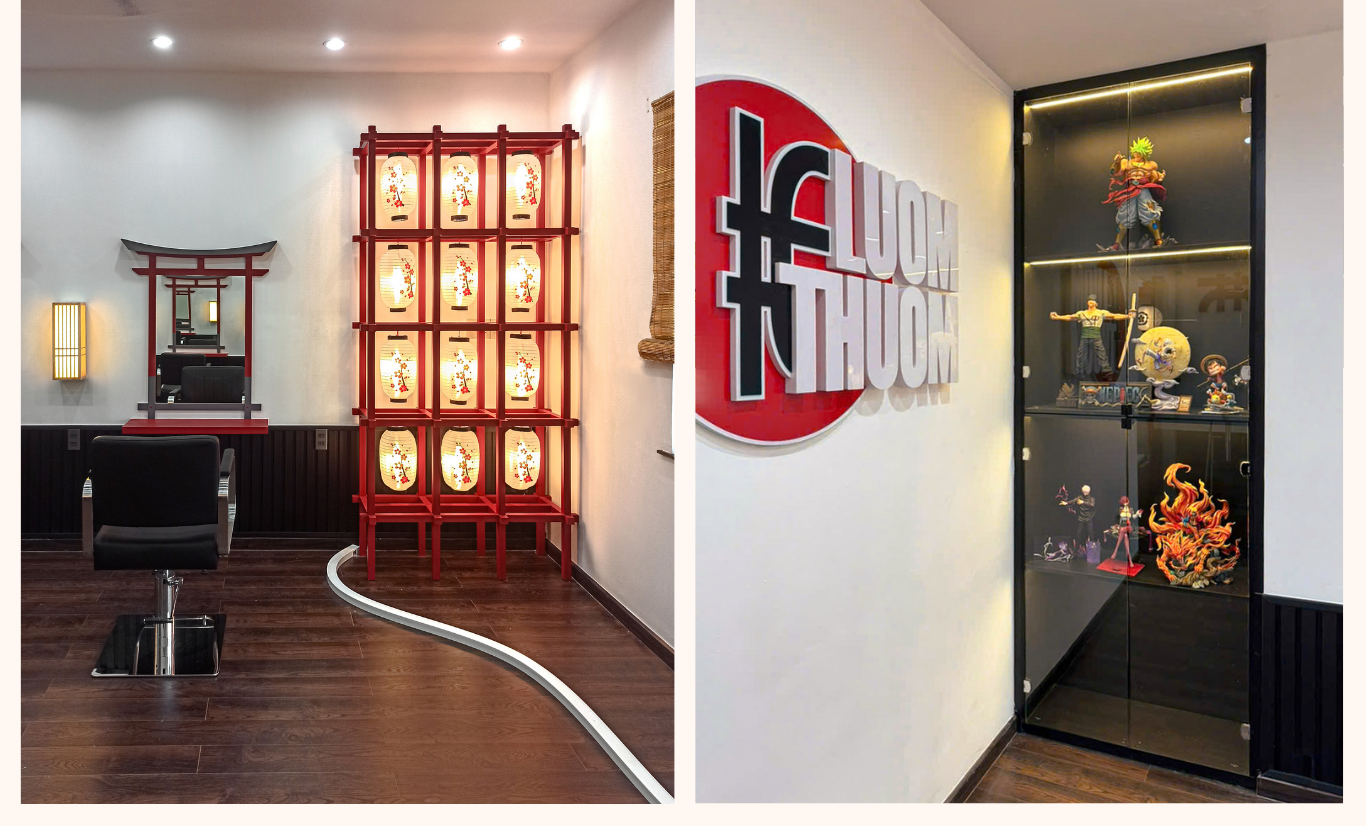 nội thất khu làm tóc hair studio luomthuom 2