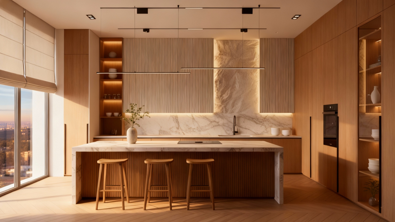 Nội thất biệt thự Gia Hoà đảo bếp