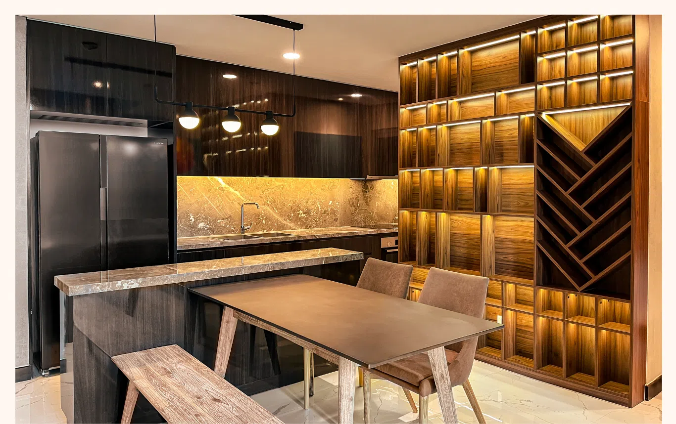 nội thất phòng bếp căn hộ empire city