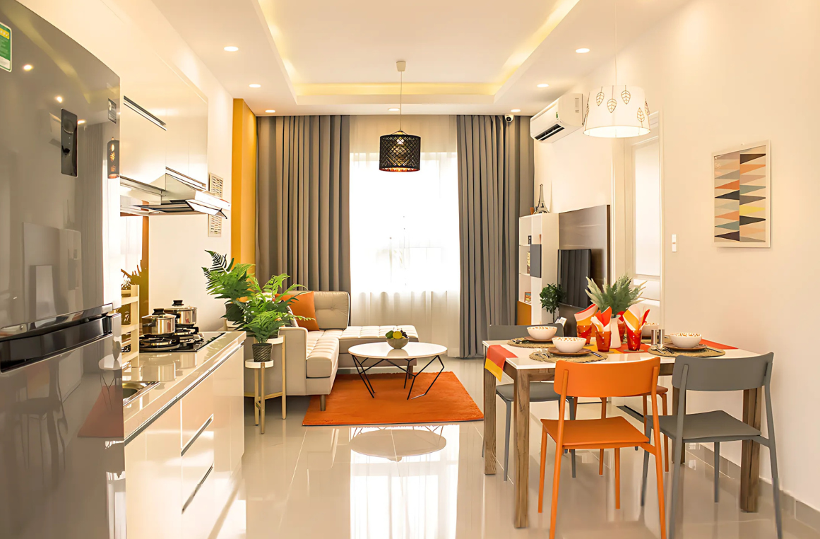 Nội thất phòng khách căn hộ mẫu 9 view apartment