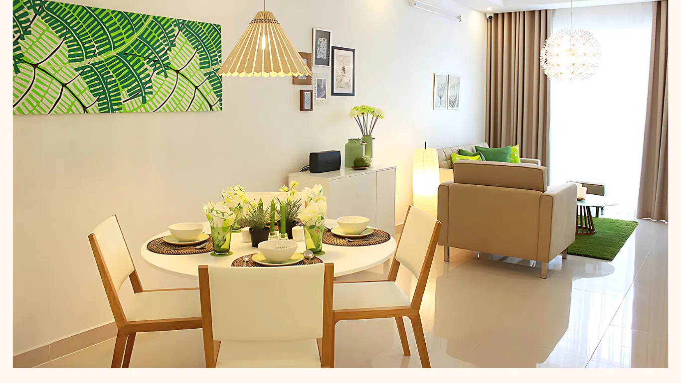 Nội thất phòng ăn căn hộ mẫu Melody Residences Tân Phú