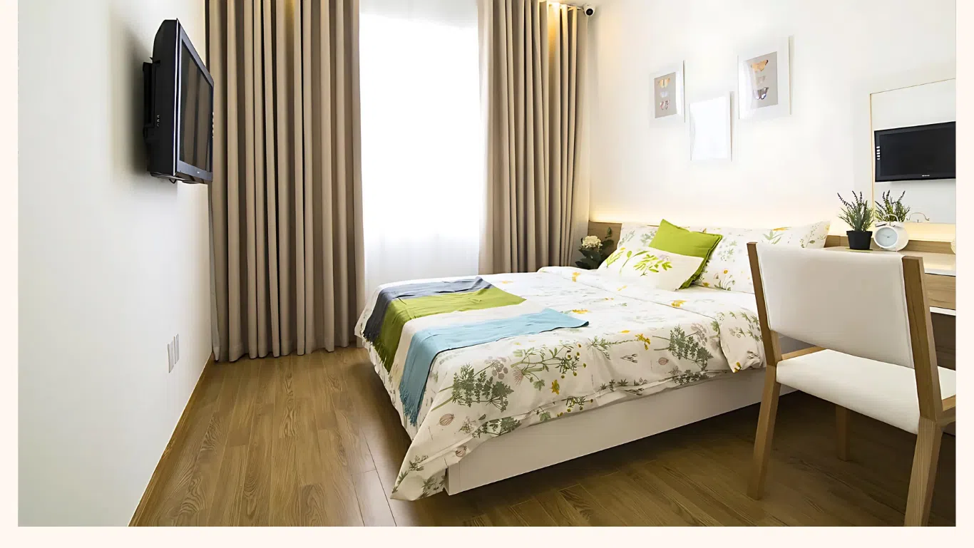 nội thất phòng ngủ master căn hộ mẫu Melody Residences Tân Phú