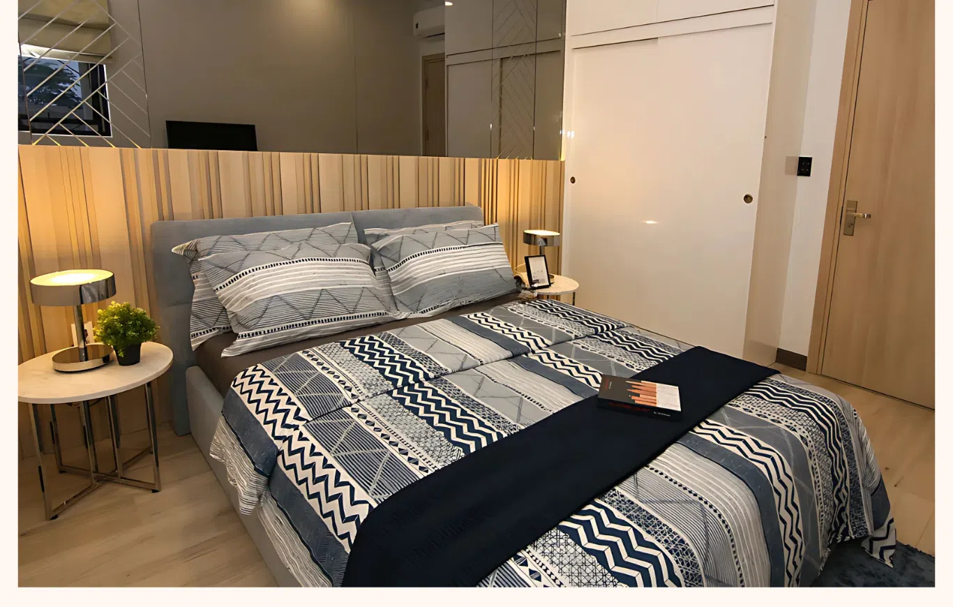 Nội thất phòng ngủ căn hộ mẫu Riverside Complex