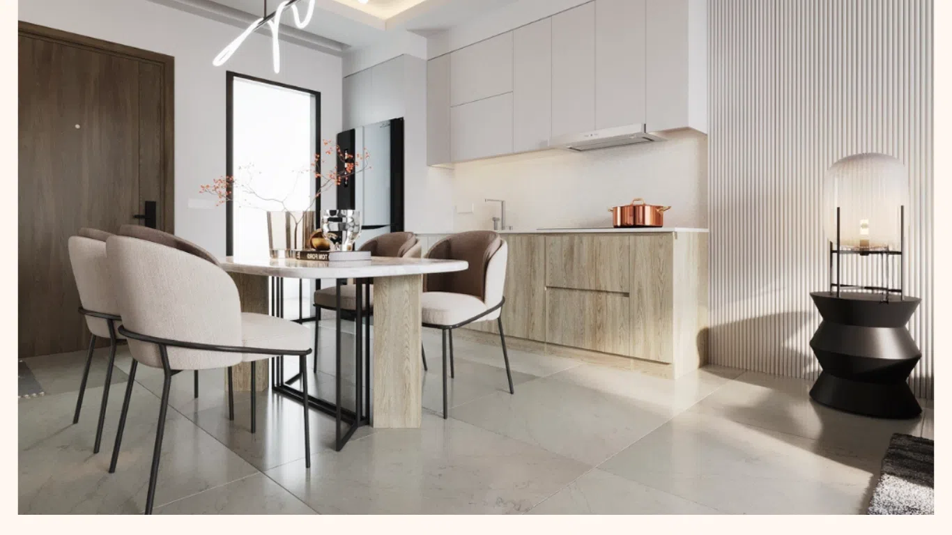 nội thất phòng ăn chung cư Saigon South Residences