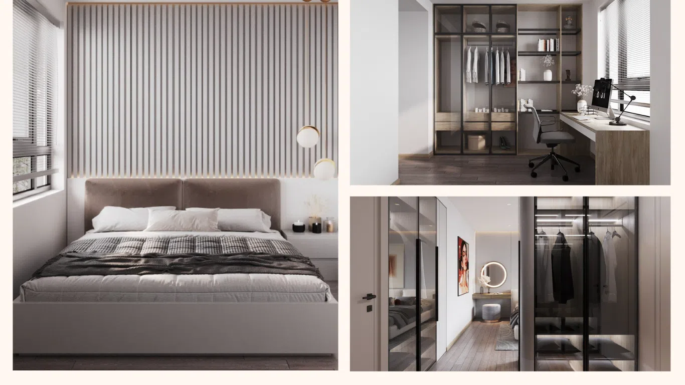 thiết kế nội thất phòng ngủ master chung cư Saigon South Residences