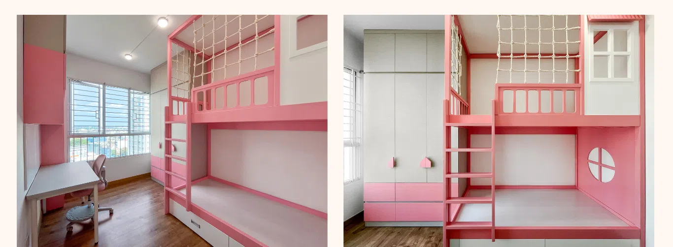 nội thất phòng ngủ bé gái chung cư the krista