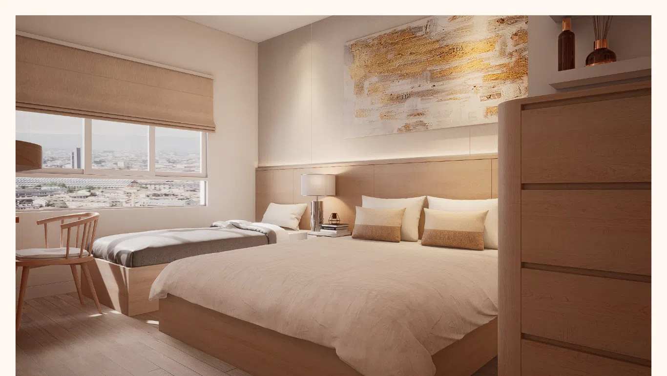 thiết kế nội thất phòng ngủ master chung cư the krista