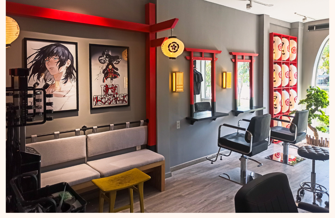 nội thất hair studio luomthuom phong cách anime