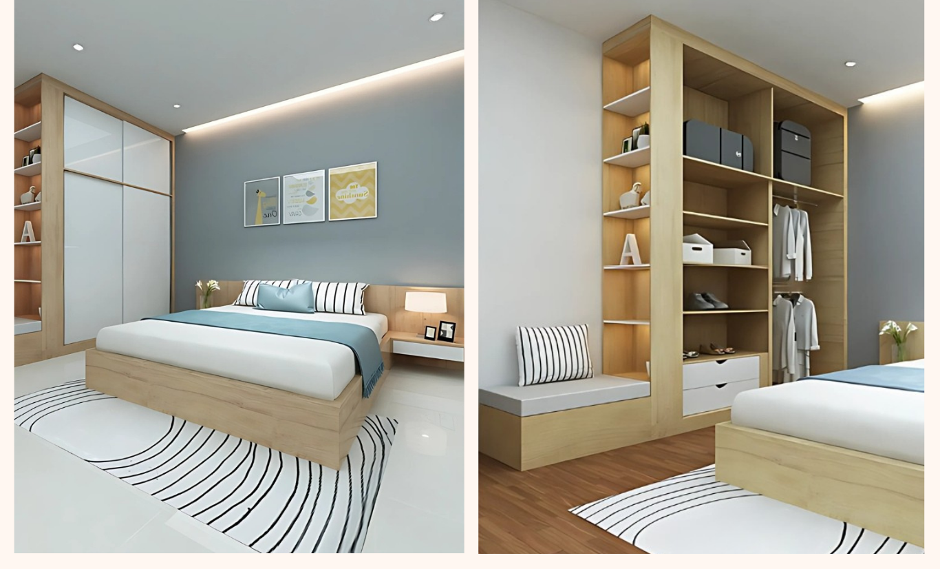 thiết kế nội thất phòng ngủ nhà phố Tân Phú