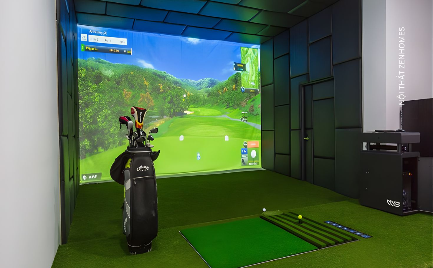 Nội thất phòng golf 3D tại nhà