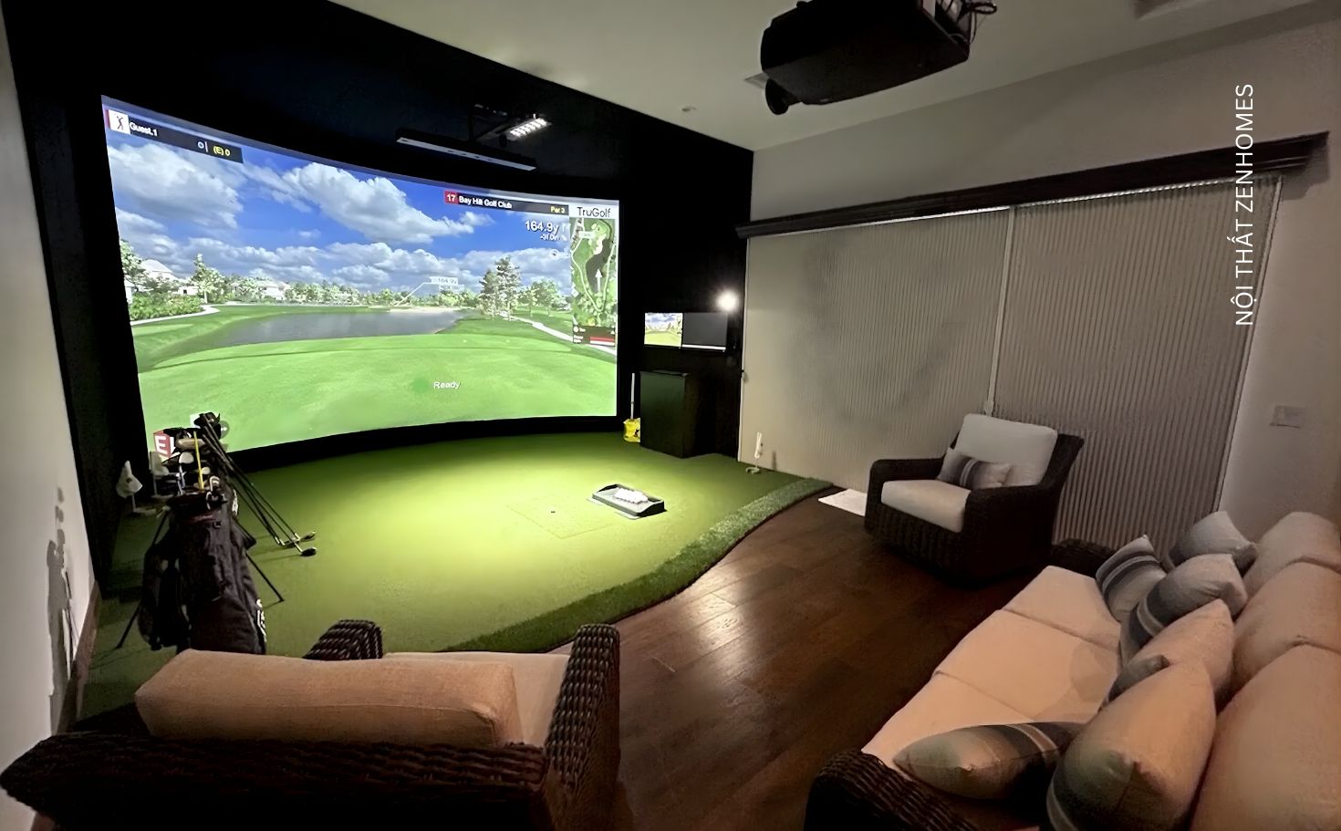 Nội thất phòng golf 3D tại nhà