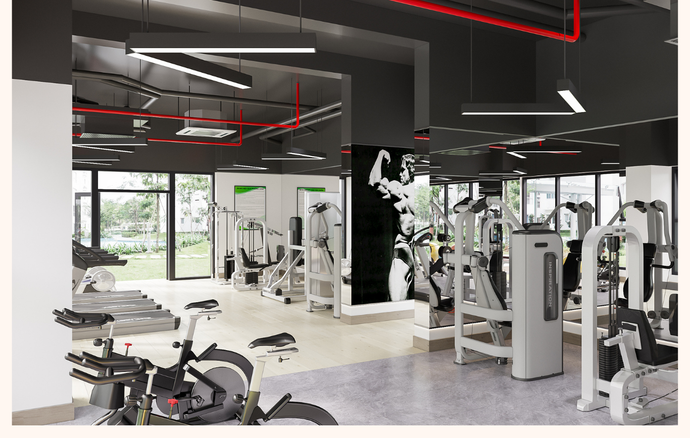 khu tập luyện nội thất phòng gym Eco Green