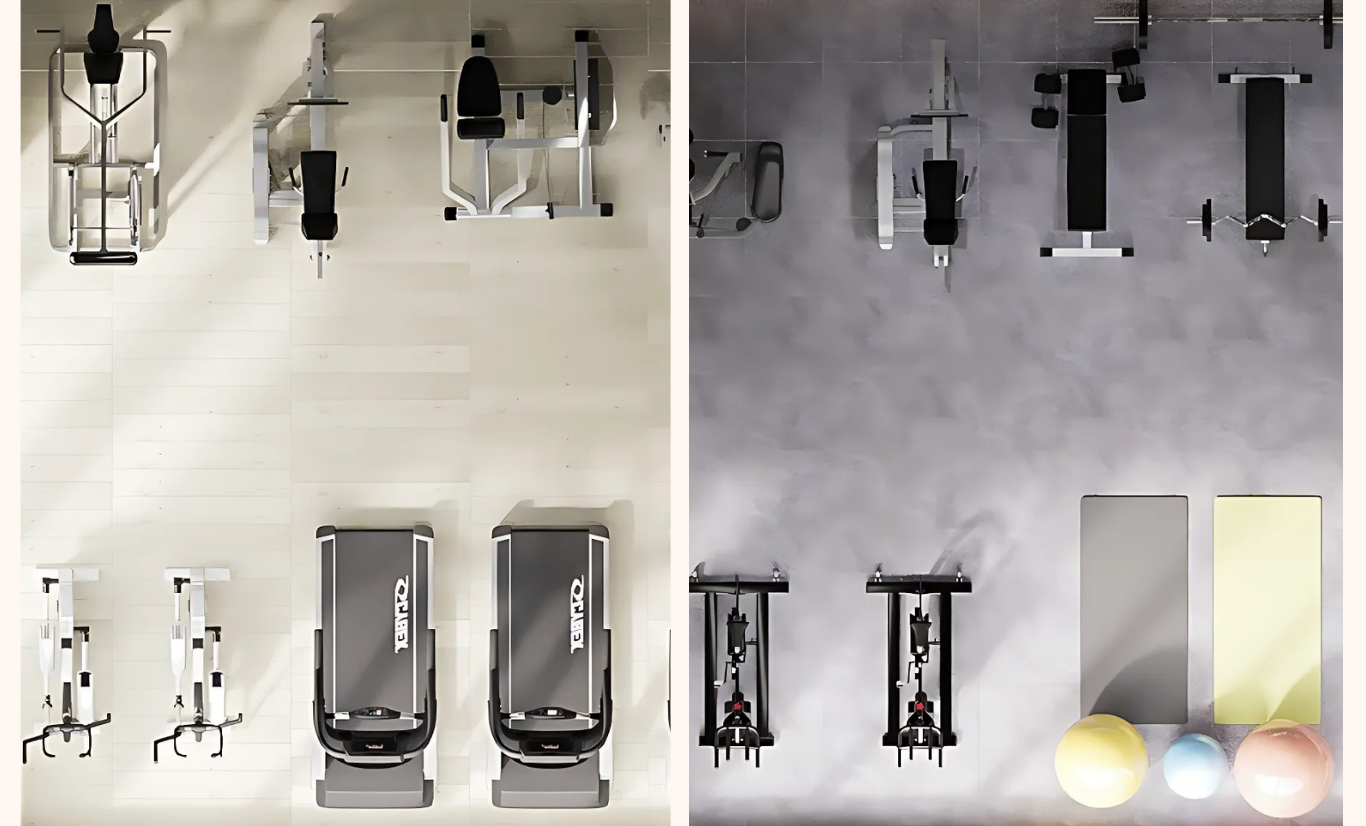 bố trí nội thất phòng gym Eco Green