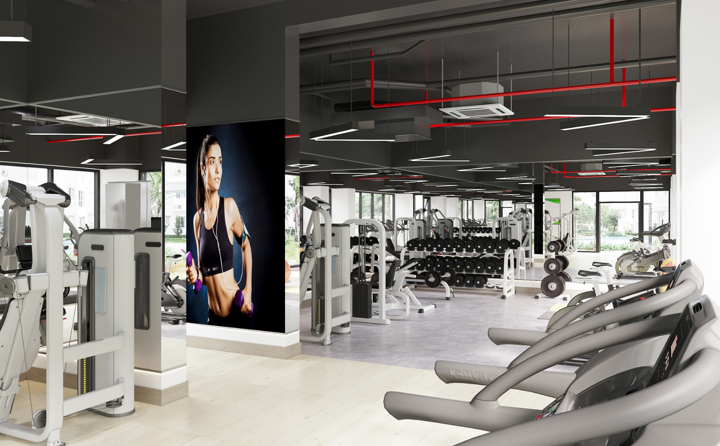 nội thất phòng gym Eco Green