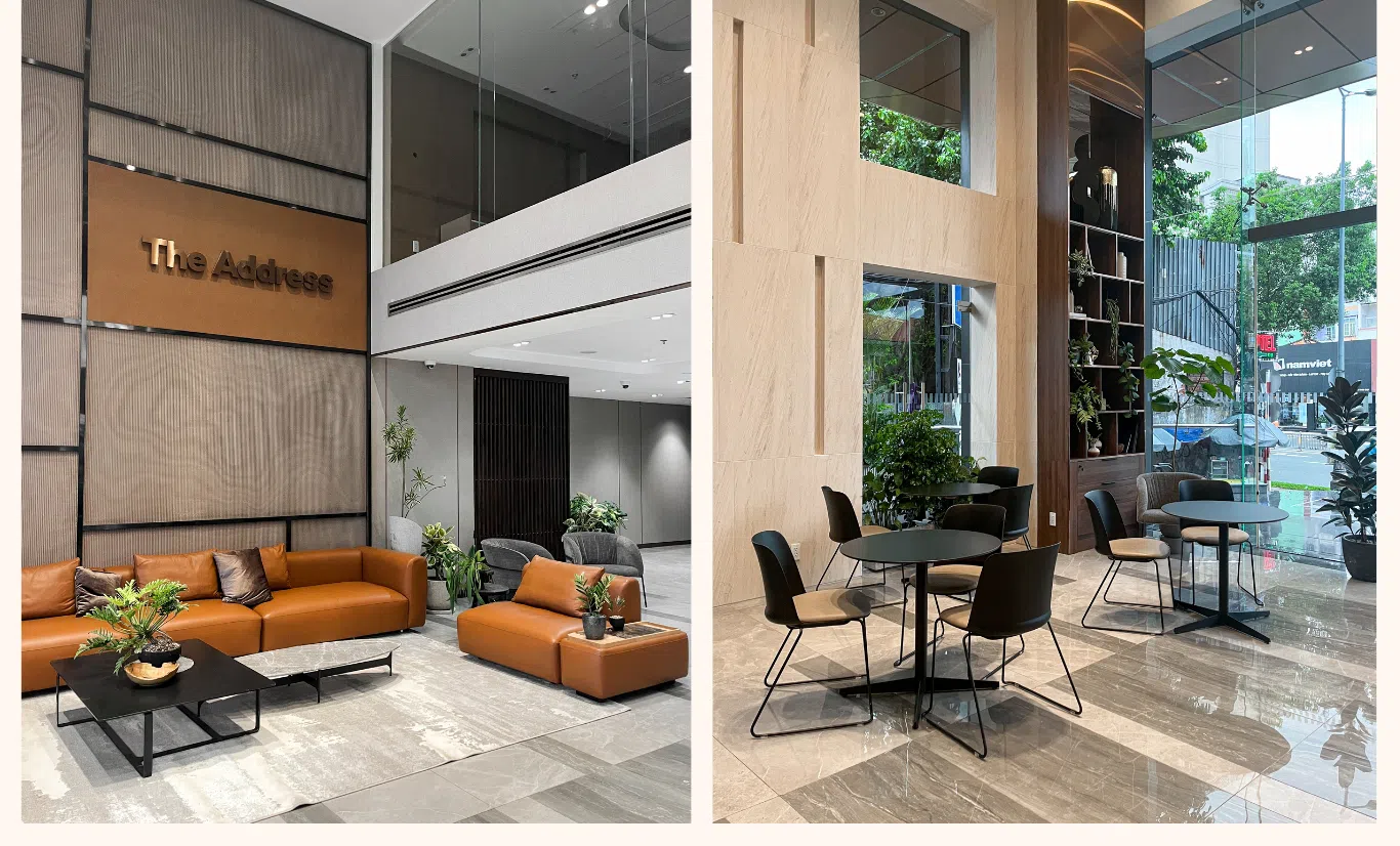 nôi thất khu vực đón khách văn phòng address