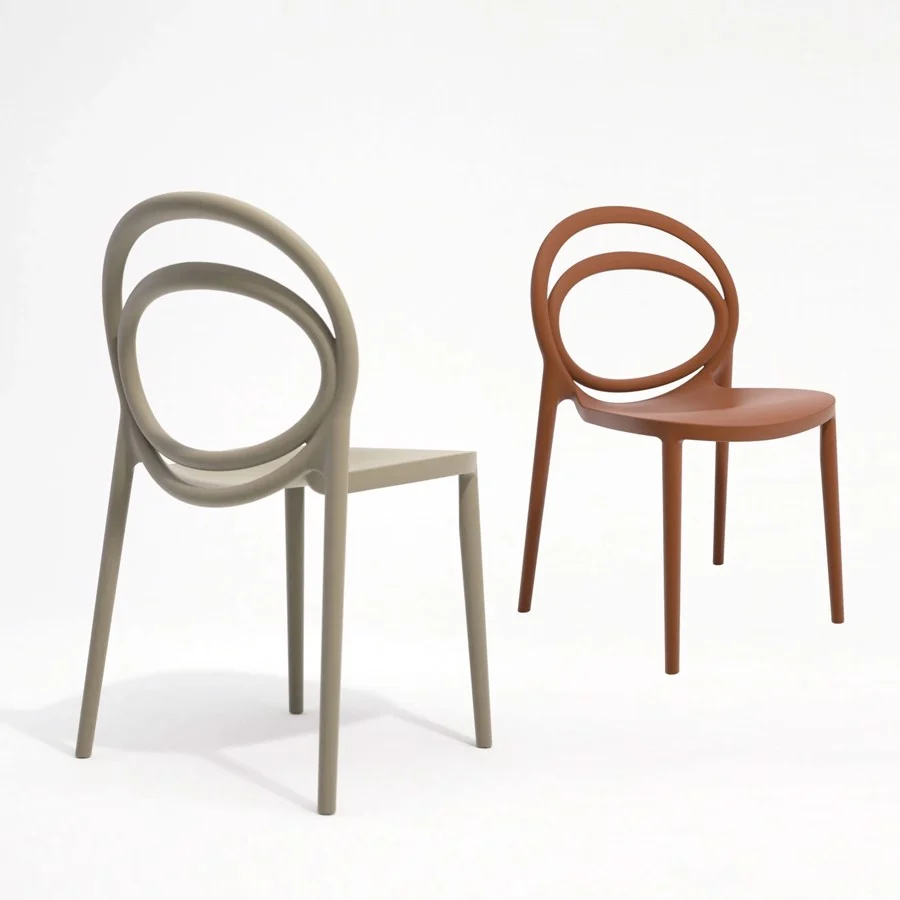 ghế coffee nhựa PP tựa lưng vòng tròn Circus dùng cho quán cafe