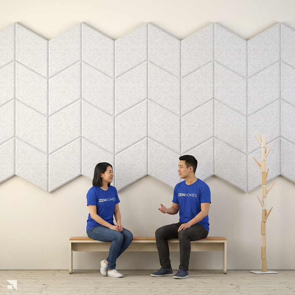 Tấm tiêu âm Limbus Acoustic Sonic vát cạnh 3D tạo hiệu ứng chiều sâu cho văn phòng hiện đại.