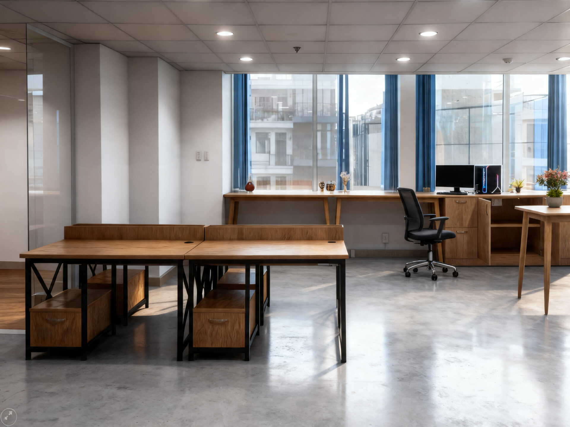 thi công nội thất văn phòng công ty LAK quận 10 hoàn thiện hiện đại