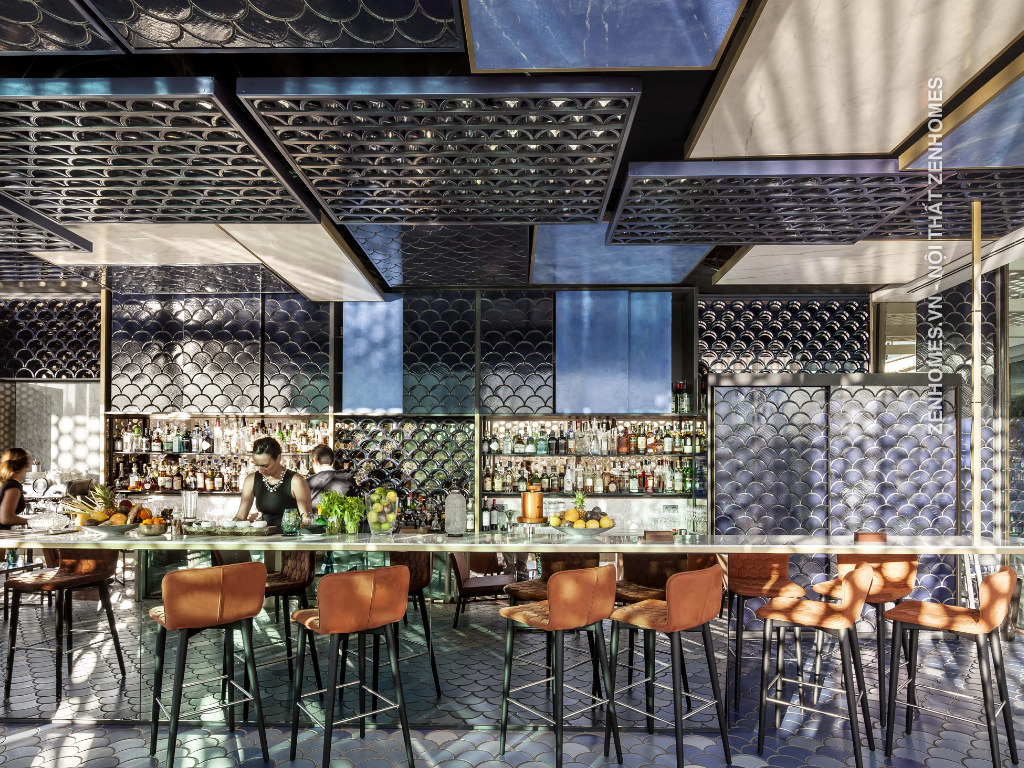 thiết kế nhà hàng Blue Wave