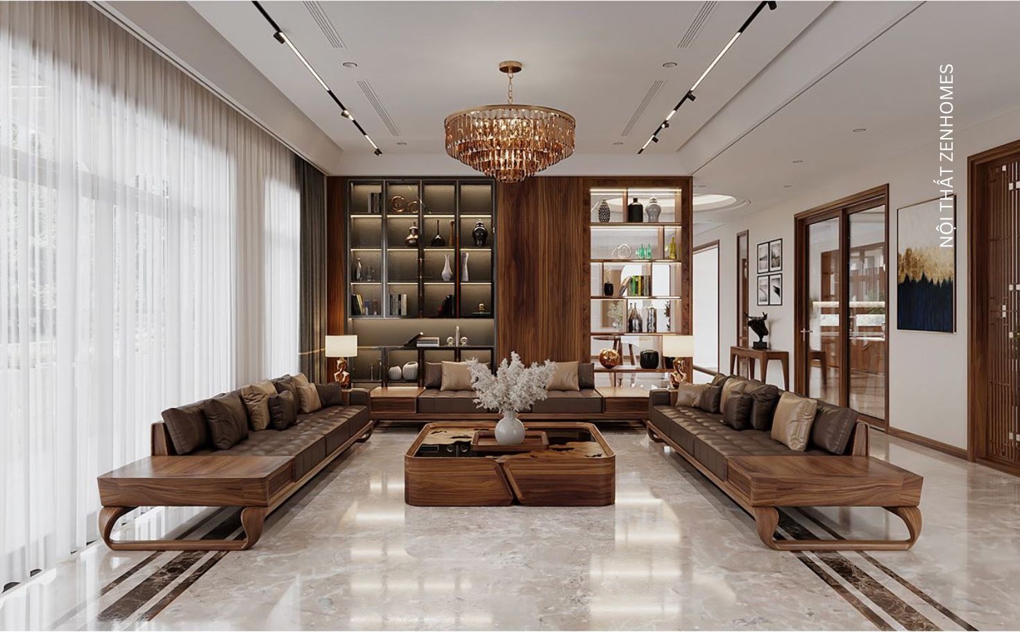 thiết kế nội thất gỗ óc chó