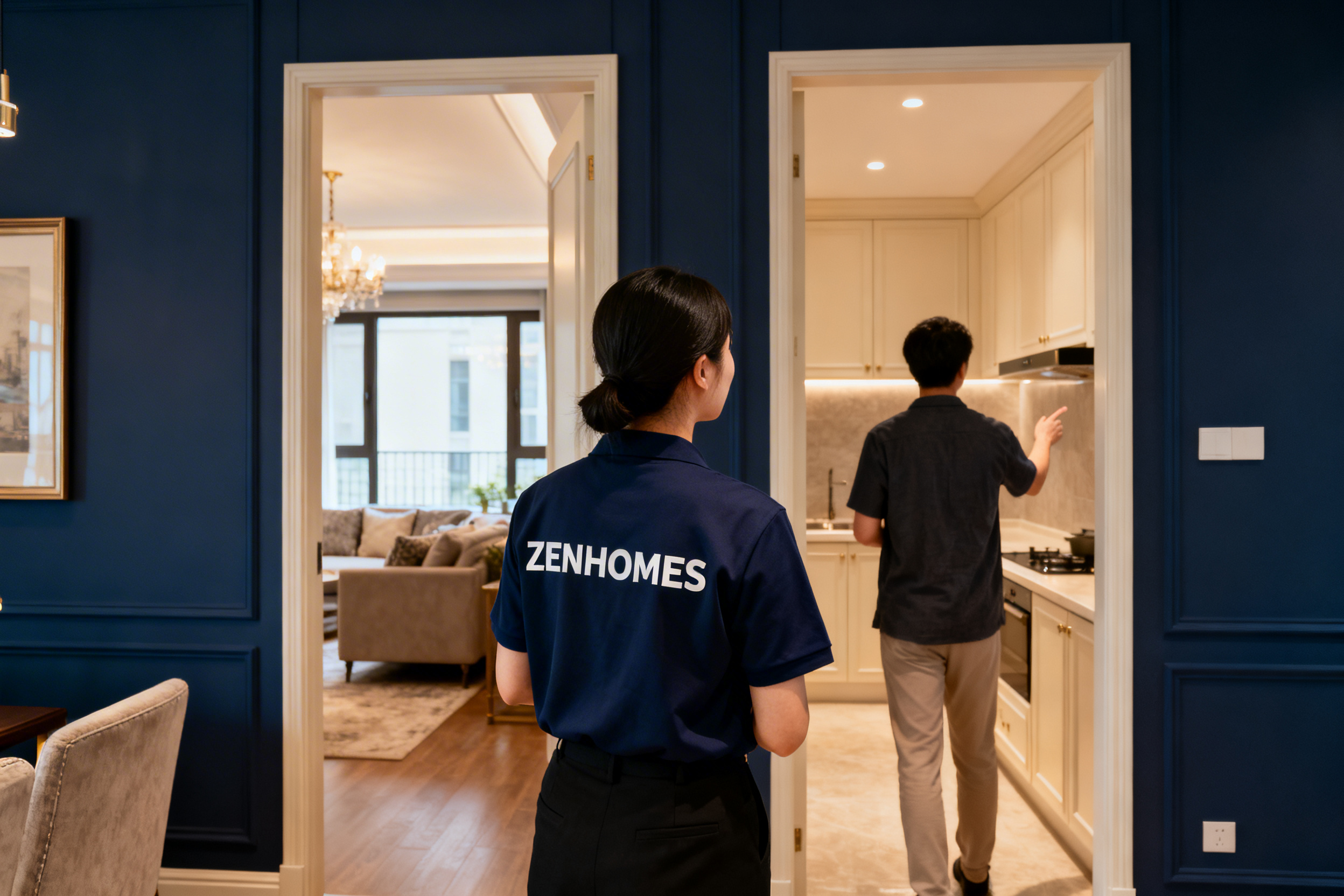 thiết kế và thi công nội thất căn hộ cho thuê khu vực bếp