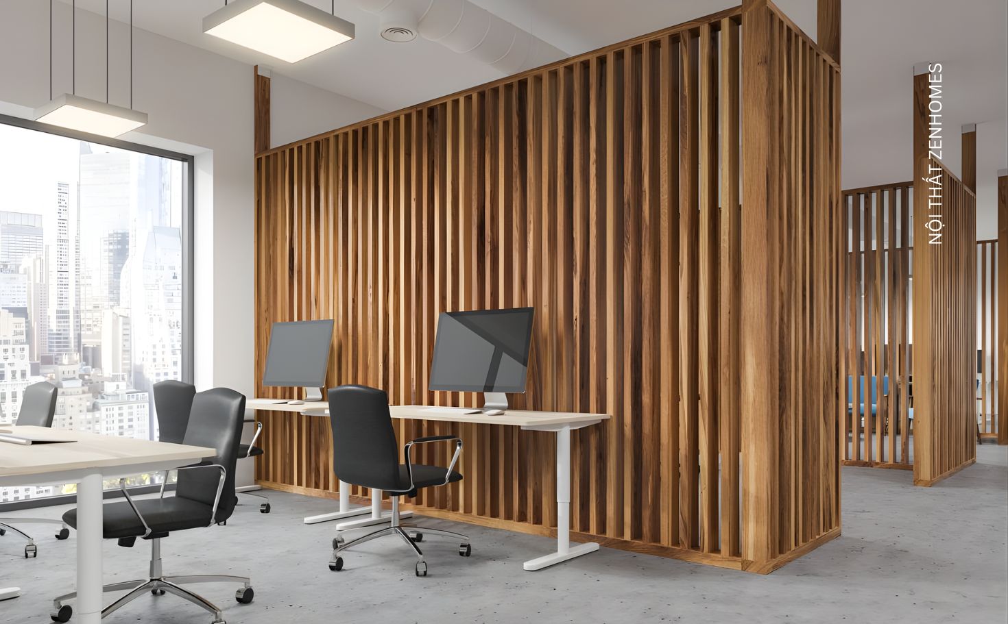 Vách ngăn gỗ công nghiệp