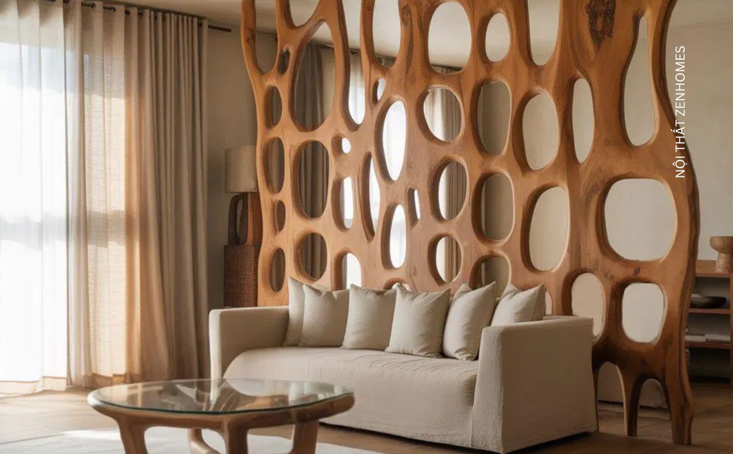 Vách ngăn gỗ tự nhiên