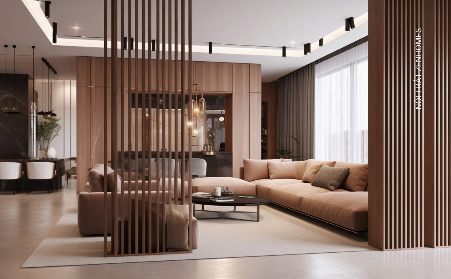 Vách ngăn gỗ tự nhiên