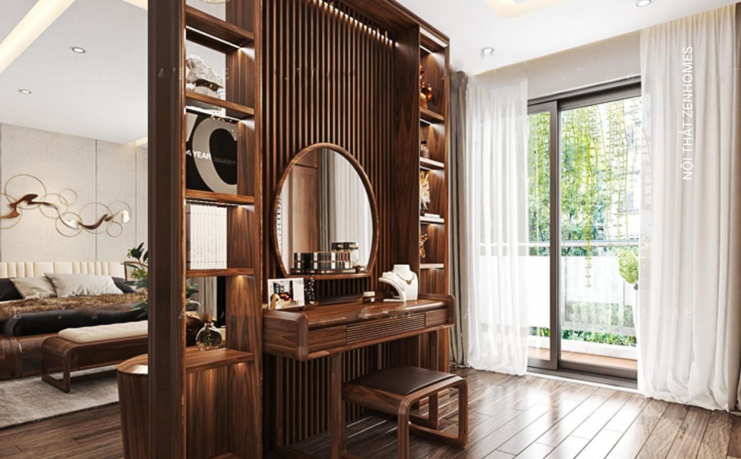 Vách ngăn gỗ tự nhiên