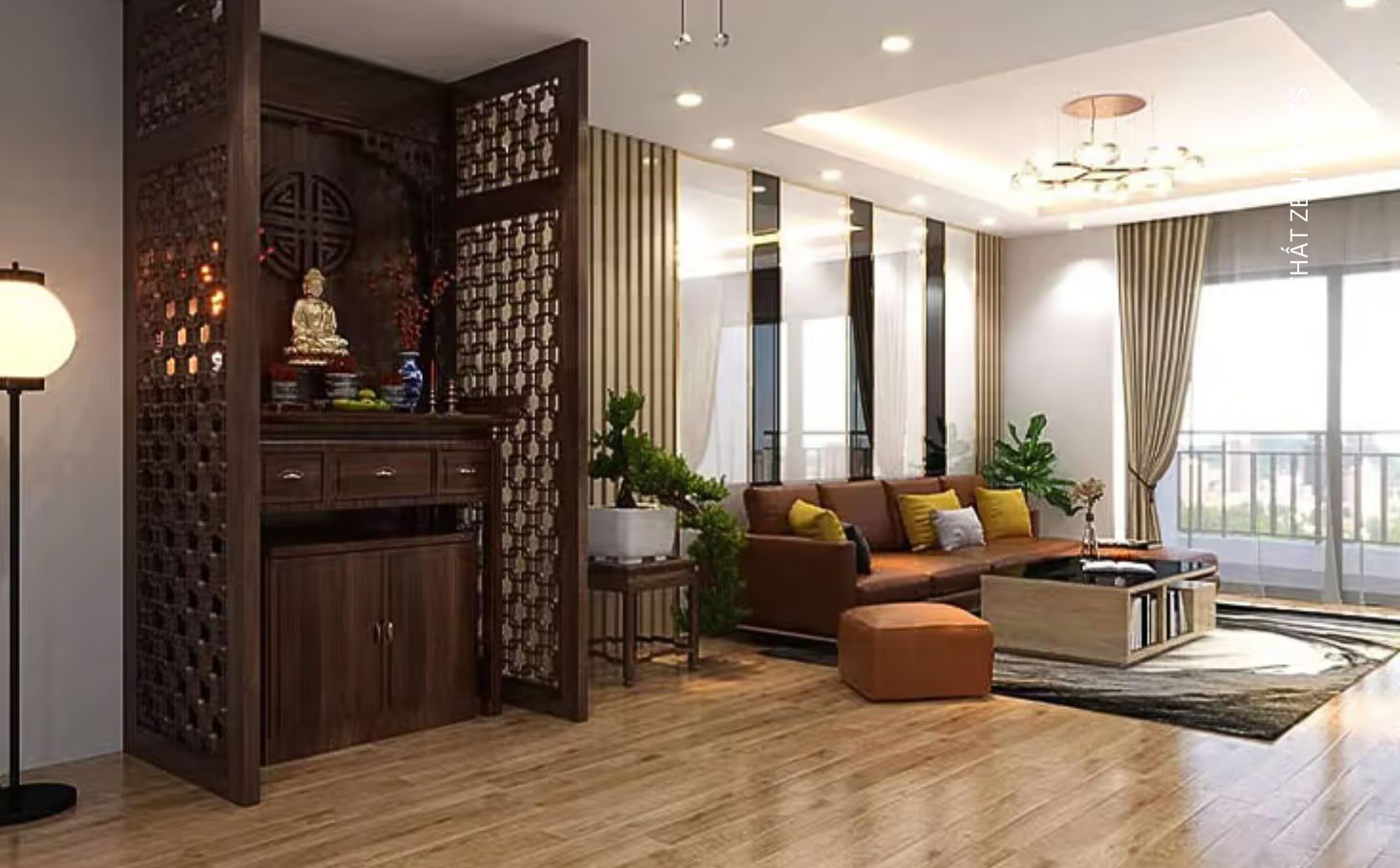 Vách ngăn gỗ tự nhiên